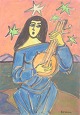 Erik Larsen, watercolour on paper, listed Danish painter.
