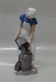 B&G 2181 Girl with milk can Signed  A. Locher 21 cm