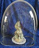 Oval glass dome or glass globe, suitable for display. H 41cm