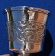 Christening mug on stand of Danish solid silver H 6cms from about year 1870