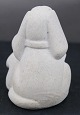 Stone Art slightly sandy colored figurine from Marbell, Belgium. 2 Friends or Dog look after baby.