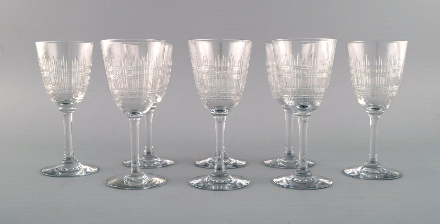 Vintage French Engraved Crystal Dessert Wine Glasses, Set of 8 – Laurier  Blanc