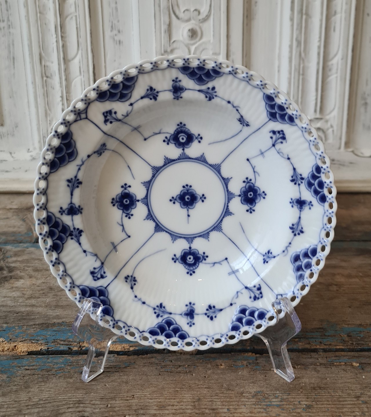  Royal Copenhagen Blue Fluted full lace small soup plate  no. 1170