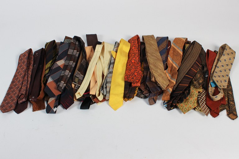 Large collection of retro ties from the 1960s and 70s.