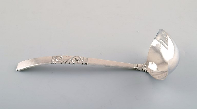 Georg Jensen. Cutlery, Scroll No. 22, Hammered Sterling Silver Sauce Spoon.