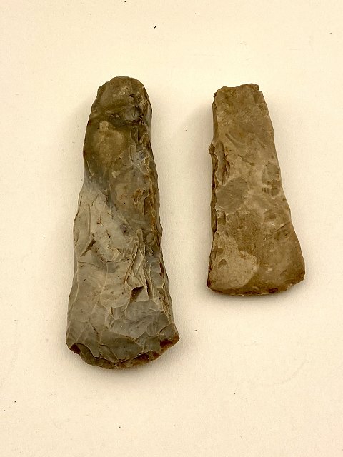 Flint stones axes 10.5 and 14 cm.