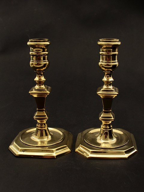 A pair of 19th century brass candlesticks