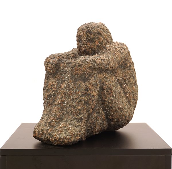 An Otto Pedersen, 1902-95, granite sculpture. H: 31cm. L: 35cm