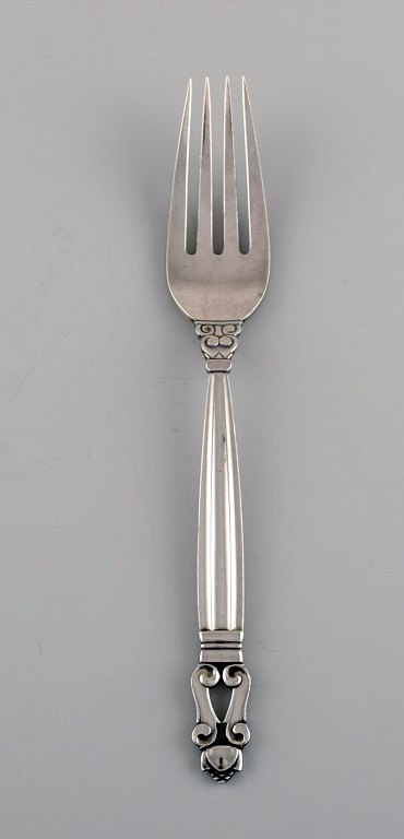Georg Jensen Acorn dinner fork in sterling silver. Two pieces in stock.
