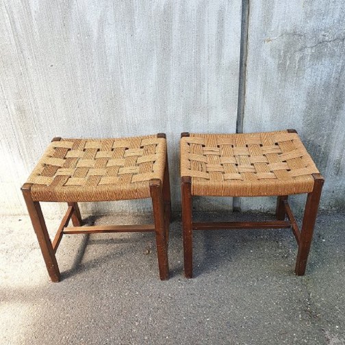 Pair of stools in beachwood from 1940ties