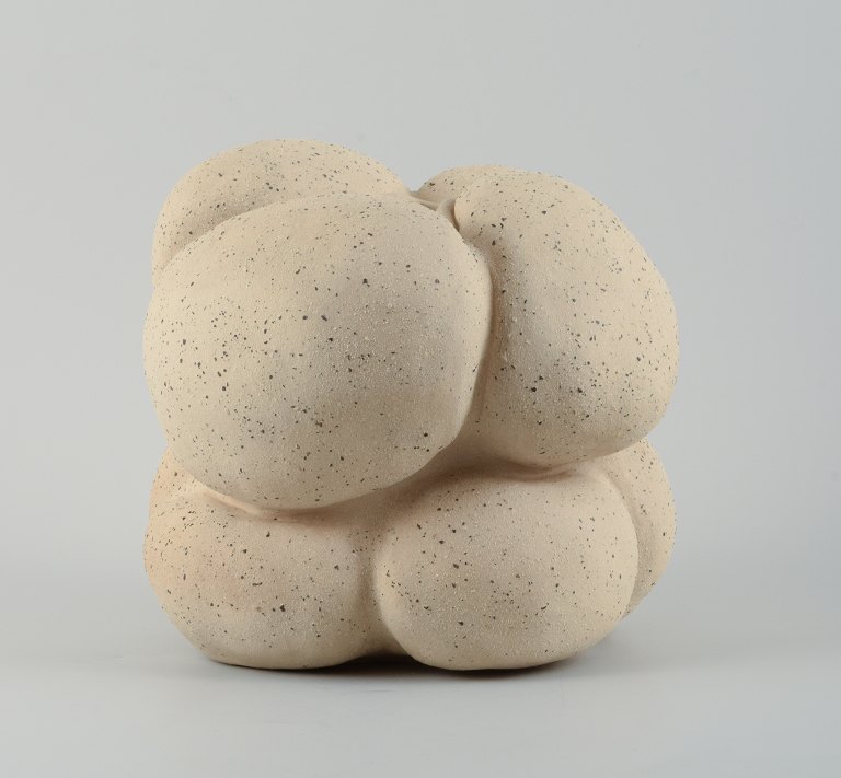 Christina Muff, Danish contemporary ceramicist (b. 1971). 
Large, unglazed unique vessel. Large bulging protrusions emphasize the organic 
shape.