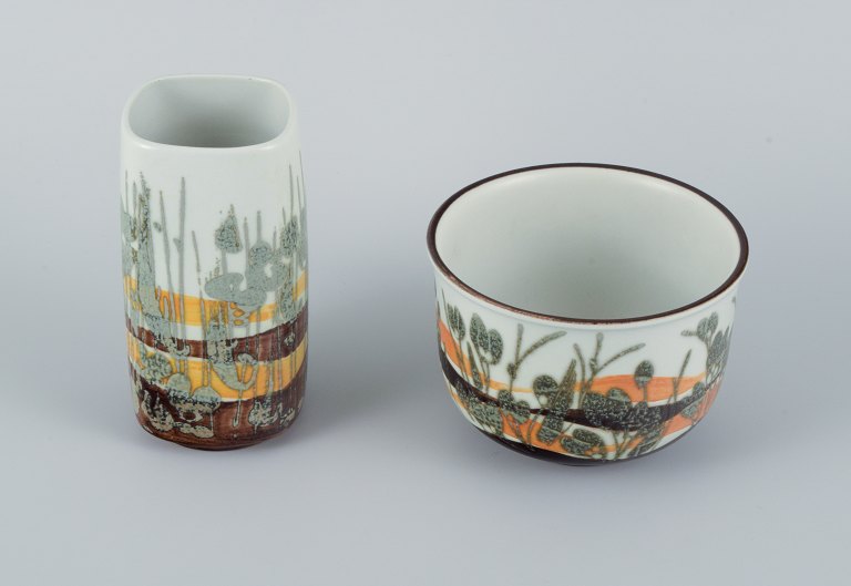 Ivan Weiss for Royal Copenhagen, vase and bowl in faience.