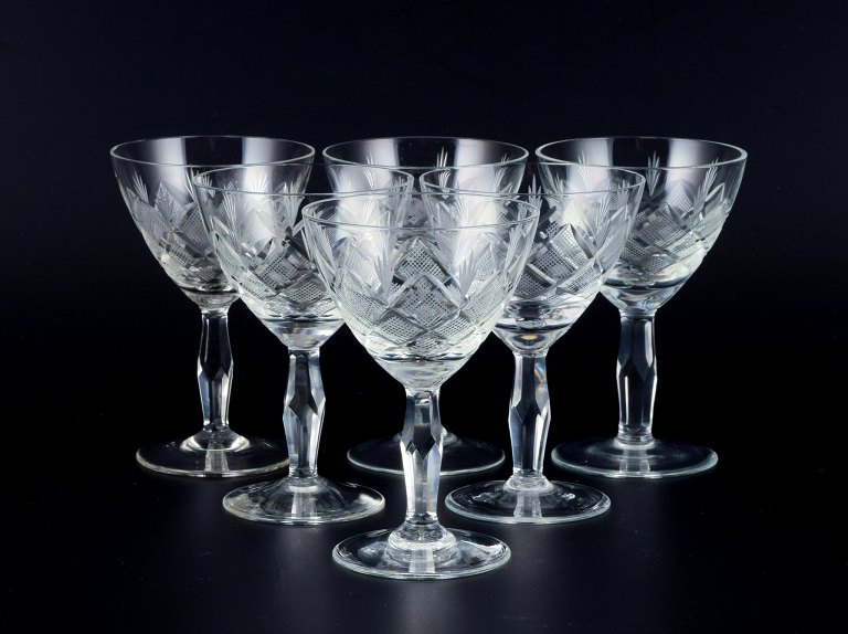 Wien Antik, Lyngby Glas, Denmark, vintage set
of six sherry glasses.