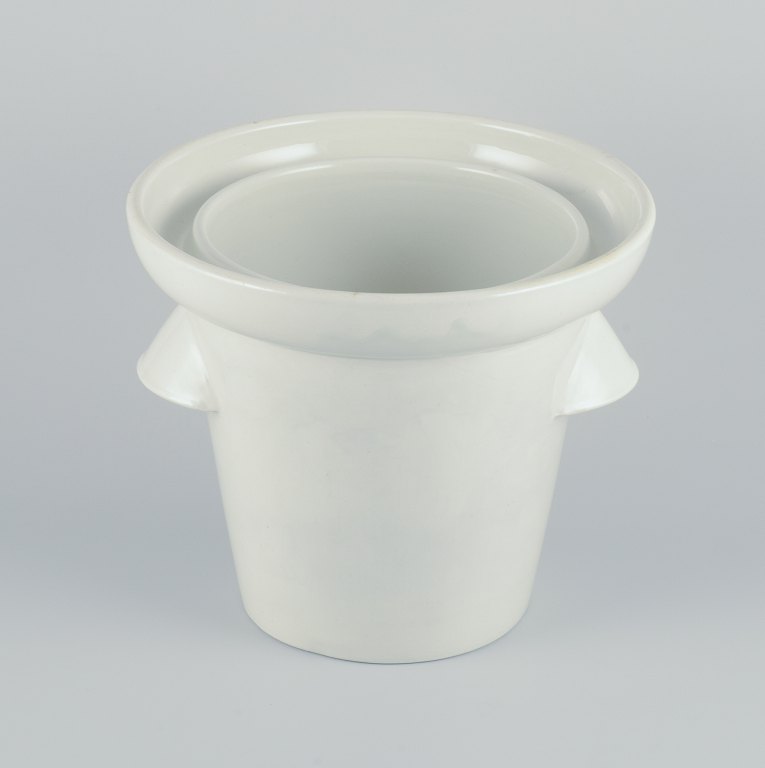 Gustavsberg, large "Granit" champagne cooler in white porcelain. For magnum 
bottle.