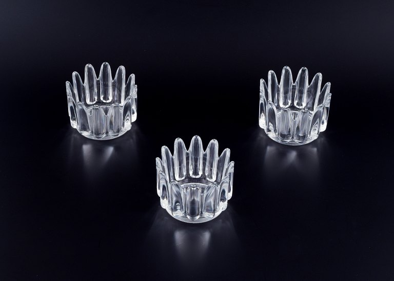 Sven Palmqvist for Orrefors, Sweden. Three art glass bowls in crystal glass.