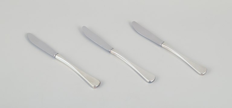 Horsens Silver. Three lunch knives in 830 silver.