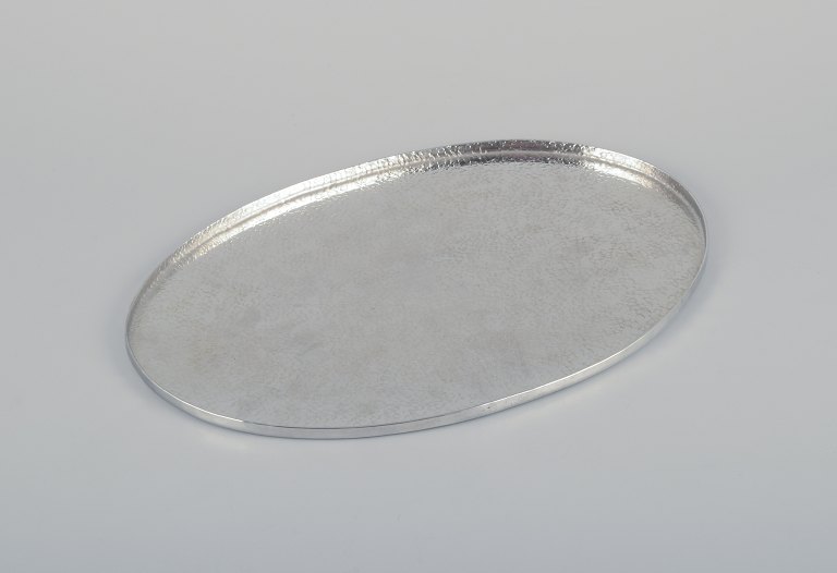 Lars Göransson, Swedish designer. Hammered modernist tin tray.