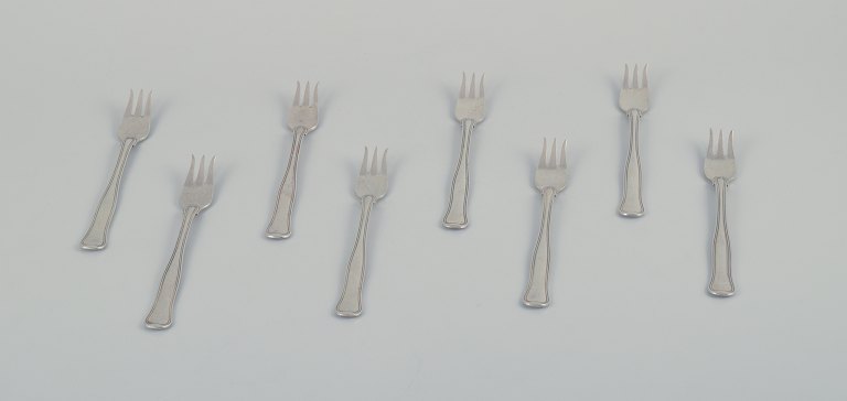 Georg Jensen. A set of eight "Old Danish" pastry forks in sterling silver.