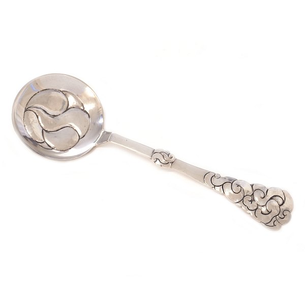 Silver serving spoon by Thorvald Bindesbøll and Holger Kyster 1909. L: 25cm. W: 
99gr