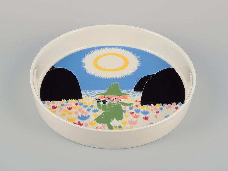 Arabia, Finland. Large porcelain tray. Featuring illustrations from the Moomins.