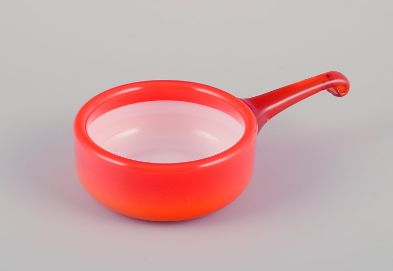 Michael Bang for Holmegaard, Denmark. "Palet" casserole with handle.