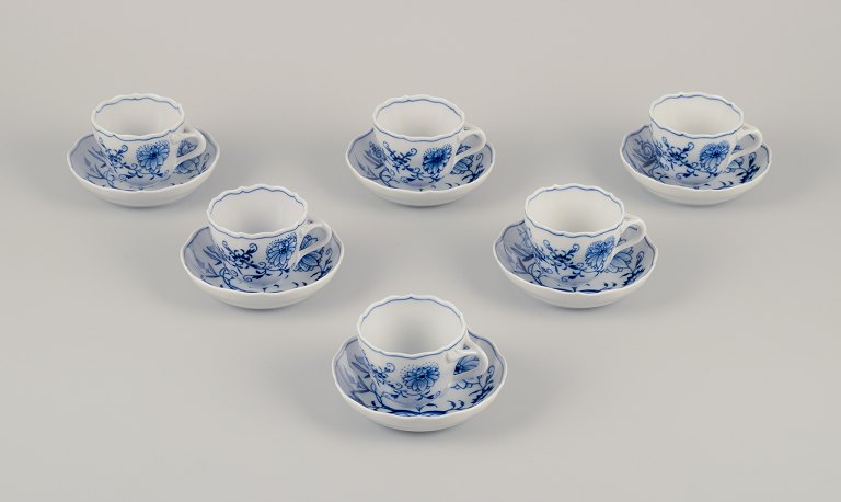 Meissen, Germany.
A set of six Blue Onion pattern demitasse cups with saucers.