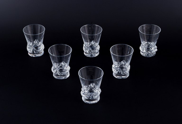 Daum, France.
A set of six large vodka glasses.