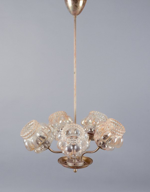 Helena Tynell.
Five-armed ceiling lamp in brass.