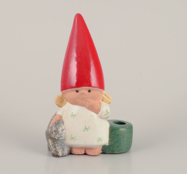 Lisa Larson for Gustavsberg.
Candlestick holder. Girl elf and cat.