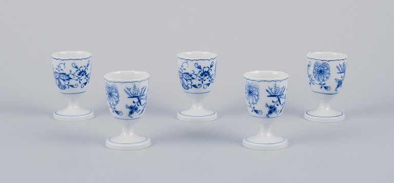 Meissen, Germany. Blue Onion pattern. Five egg cups.