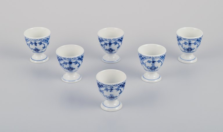 Royal Copenhagen Blue Fluted Half Lace, a set of six egg cups.