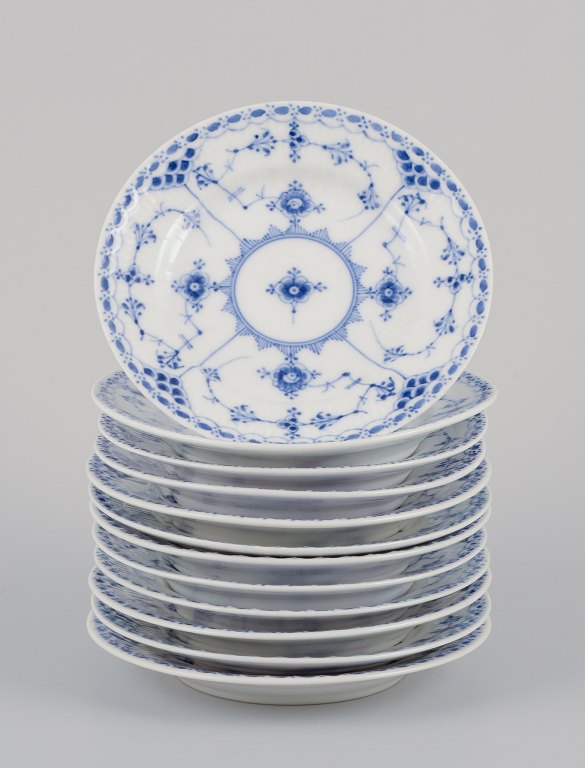 Royal Copenhagen Blue Fluted Half Lace, a set of twelve plates.