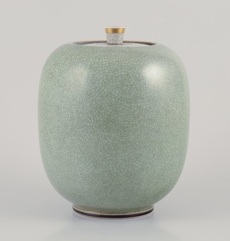 Royal Copenhagen, large lidded vase in porcelain.