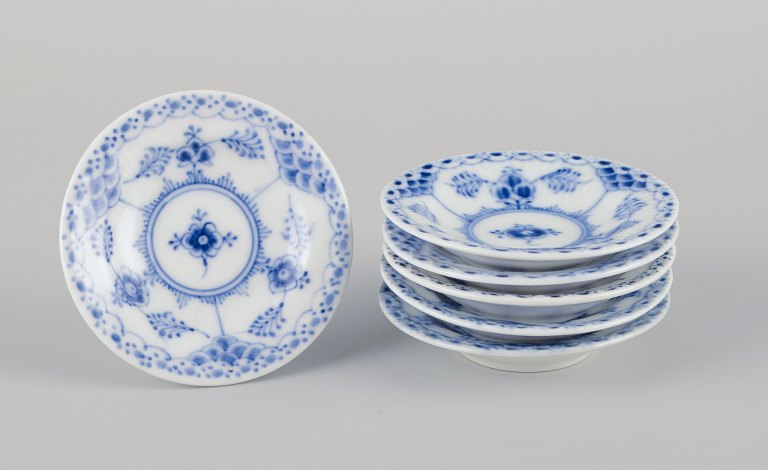 Royal Copenhagen Blue Fluted Half Lace, a set of six caviar bowls.