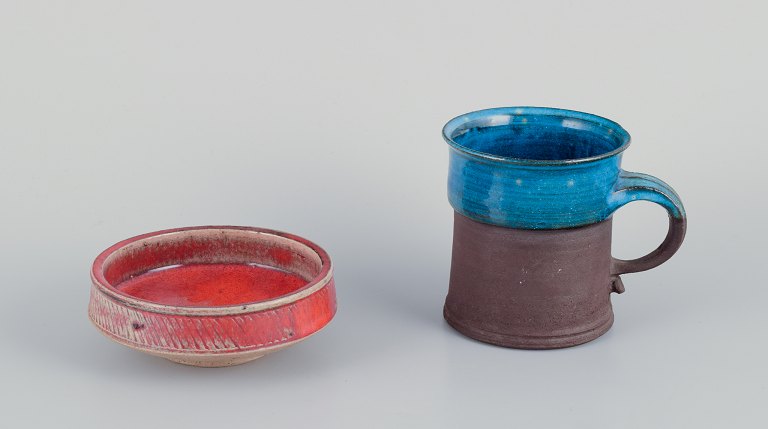 Kähler, Denmark. Bowl and mug in ceramic.