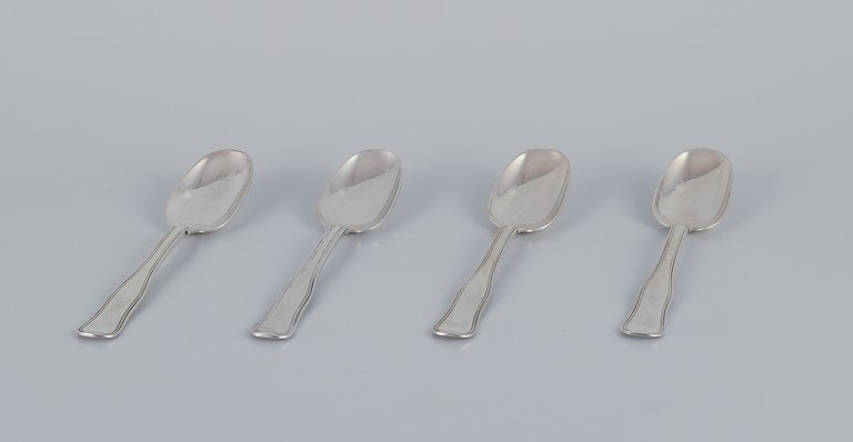 Georg Jensen Old Danish. Four dessert spoons in sterling silver.