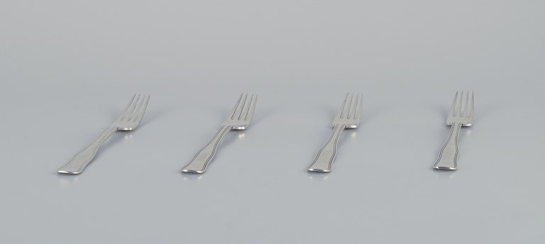 Georg Jensen Old Danish. Four lunch forks in sterling silver.
