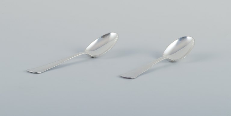 Cohr, Danish silversmith. "Old Danish". Two dessert spoons in 830 silver.