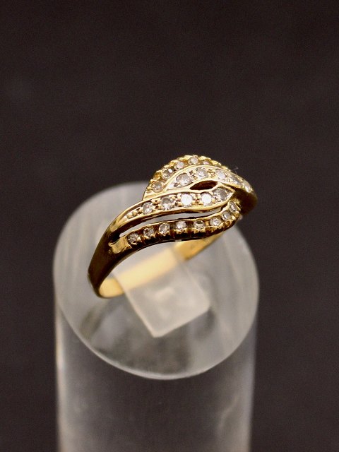 14 carat gold ring size 57 with several diamonds
