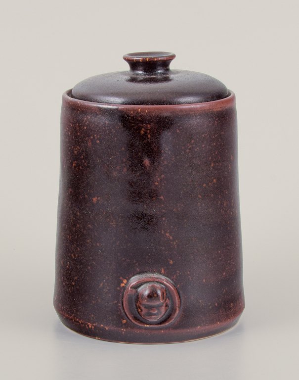 Rolf Fagerberg.
Swedish Ceramicist.
Unique ceramic lidded jar.