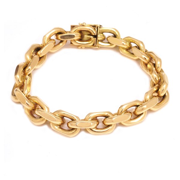 14kt gold Anchor bracelet. L: 19,5cm. W: 80,9gr