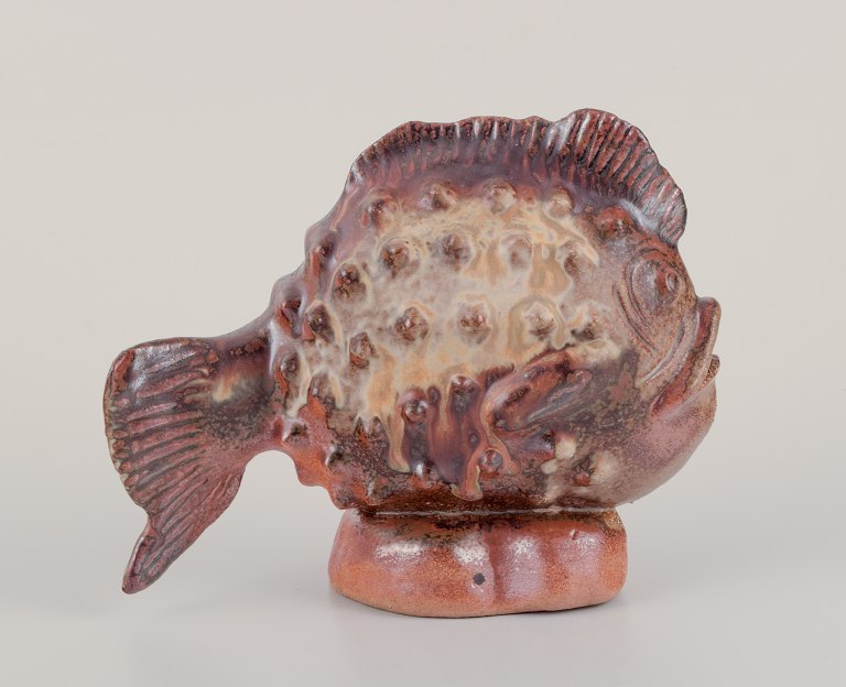 European studio ceramist.
Large ceramic figure of a fish.