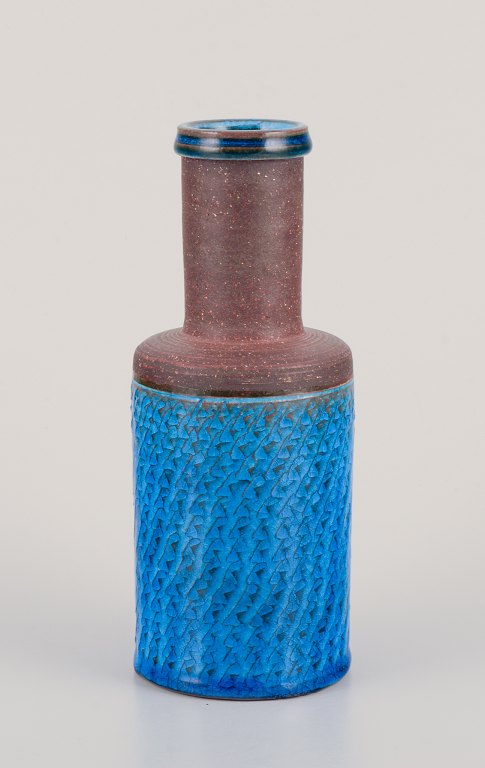 Nils Kähler for Kähler. 
Ceramic vase in azure glaze.