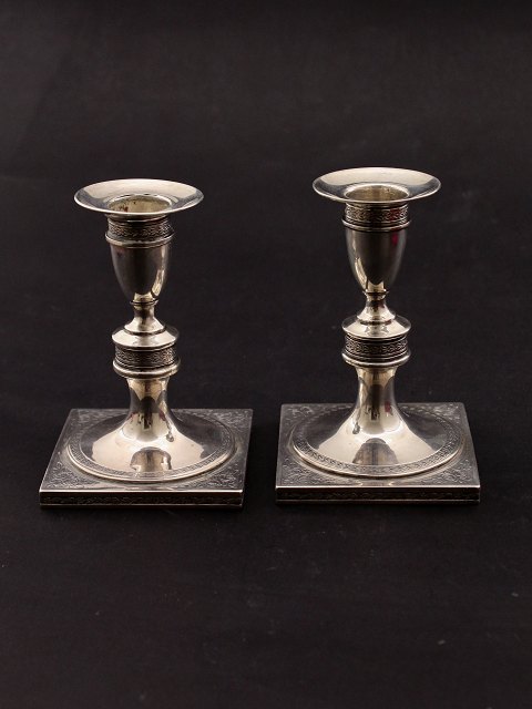 A pair of 830 silver candlesticks