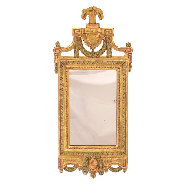 Gilt Gustavian mirror. Sweden circa 1780. H: 93cm. W: 42cm