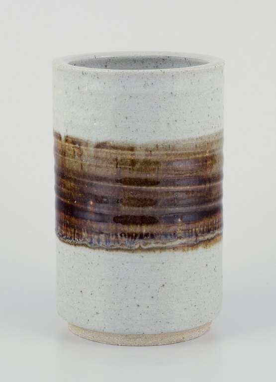 European studio ceramicist.
Unique ceramic vase, cylindrical.