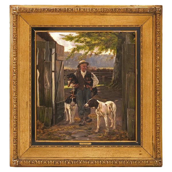 Simon Simonsen, 1841-1928, oil on canvas. Signed and dated 1889. Visible size: 
57x51cm. With frame: 79x73cm