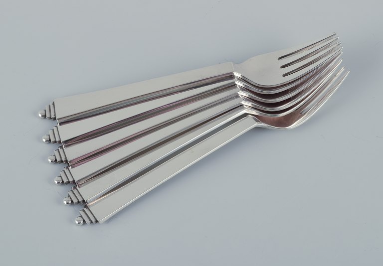 Georg Jensen Pyramid. 
A set of six dinner forks.