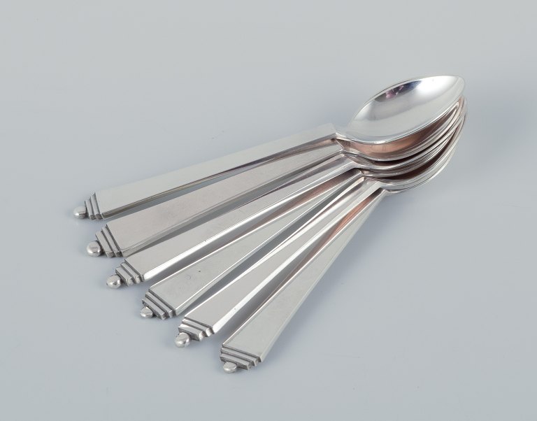 Georg Jensen Pyramid. 
A set of six coffee spoons.