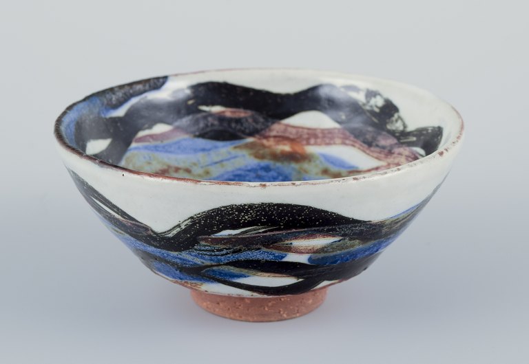 Gerd Hjort Petersen for Royal Copenhagen. Small unique stoneware bowl.